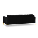 Sofa mamaia, 4-vietė (micadon home) juoda, aksominė, auksinė metalinė