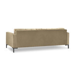 Sofa mamaia, 4-vietė (micadoni home) smėlio spalvos, aksominė, juodo metalo