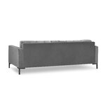 Sofa mamaia, 4-vietė (micadoni home) šviesiai pilka, aksominė, juodo metalo