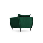 Armchair agate, (micadoni home) bottle green, velvet, black metal