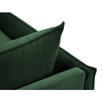 Armchair agate, (micadoni home) bottle green, velvet, black metal