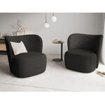 Saami armchair, (micadoni home) black, bouclé fabric