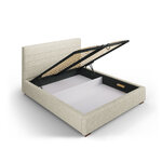 Aranda lova, (micadoni home) smėlio spalvos, struktūrinis audinys, wenge buko mediena, 140x200