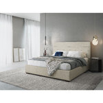 Aranda lova, (micadoni home) smėlio spalvos, struktūrinis audinys, wenge buko mediena, 140x200