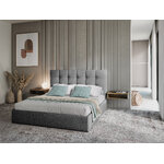 Bed phaedra, (micadoni home) light gray, structured fabric, 140x200