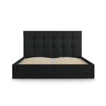 Bed phaedra, (micadoni home) black, structured fabric, 140x200