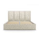 Pyla bed, (micadoni home) beige, structured fabric, 140x200