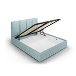 Pyla bed, (micadoni home) light blue, structured fabric, 140x200