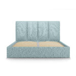 Pyla bed, (micadoni home) light blue, structured fabric, 140x200