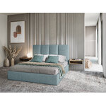 Pyla bed, (micadoni home) light blue, structured fabric, 140x200