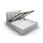 Pyla bed, (micadoni home) light gray, structured fabric, 140x200