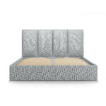 Pyla bed, (micadoni home) light gray, structured fabric, 140x200