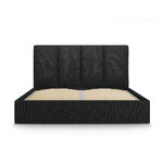 Pyla bed, (micadoni home) black, structured fabric, 140x200