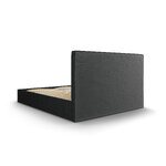 Pyla bed, (micadoni home) black, structured fabric, 140x200