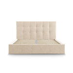 Bed phaedra, (micadoni home) beige, velvet, 140x200