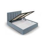 Bed phaedra, (micadoni home) blue, velvet, 140x200