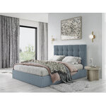 Bed phaedra, (micadoni home) blue, velvet, 140x200