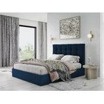 Bed phaedra, (micadoni home) deep blue, velvet, 140x200