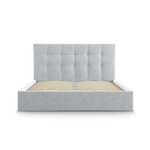 Bed phaedra, (micadon home) light gray, velvet, 140x200