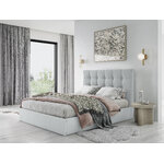 Bed phaedra, (micadon home) light gray, velvet, 140x200