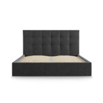 Bed phaedra, (micadoni home) dark gray, velvet, 140x200