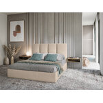 Pyla bed, (micadoni home) beige, velvet, 140x200