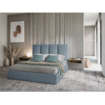 Pyla bed, (micadoni home) blue, velvet, 140x200