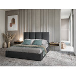 Pyla bed, (micadoni home) dark gray, velvet, 140x200