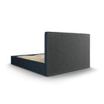 Bed frame, (micadoni home) dark blue, structured fabric, 160x200