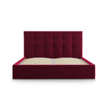 Bed phaedra, (micadoni home) dark red, velvet, 160x200