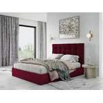 Bed phaedra, (micadoni home) dark red, velvet, 160x200