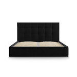 Bed phaedra, (micadoni home) black, velvet, 160x200