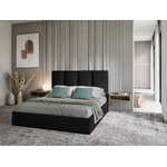 Pyla bed, (micadoni home) black, velvet, 160x200