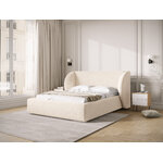 Bed (miley) light beige, chenille, 180x200