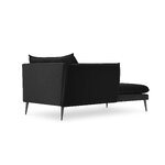 Lounge chair agate, (micadoni home) black, velvet, black metal, left