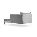 Lounge chair agate, (micadoni home) light grey, velvet, black metal, better