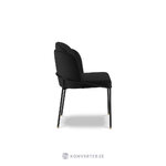 Set of 2 chairs limmen (micadoni home) velvet, black metal frame, black