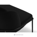 Set of 2 chairs limmen (micadoni home) velvet, black metal frame, black