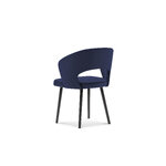 Kėdė goa, (micadoni home) sodri mėlyna, aksominė, juoda buko mediena