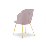 Chair cobra, (micadoni home) pink, velvet, gold metal