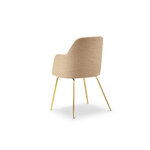 Chair chaya, (micadoni home) beige, structured fabric, gold metal