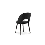 Tanti chair, (micadoni home) black, velvet, black beech wood