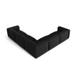 Угловой диван «Мартина» черный, структурированная ткань