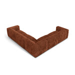 Stūra dīvāns 'martina' ķieģeļu krāsā, samta audums