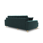 Moghan kampinė sofa, 4-vietė (micadoni home) benzinas, aksomas, auksinis metalas, apverčiama