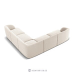 Miley corner sofa, 5-seater (micadon limited edition) light beige, velvet