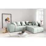 Corner sofa margo, 5-seater (micadon home) mint, structured fabric, reversible