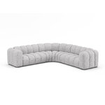 Symmetrical corner sofa &#39;lupine&#39; light grey, boucle
