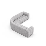 Symmetrical corner sofa &#39;lupine&#39; light grey, boucle