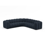 Symmetrical corner sofa &#39;lupine&#39; dark blue, chenille